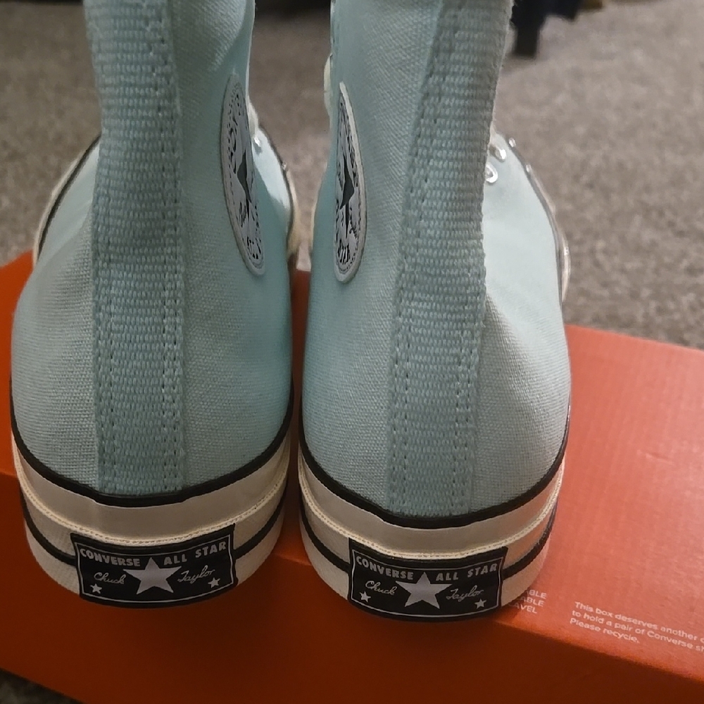 Converse Women's Light Blue High-Top Sneakers - Picture 4 of 8
